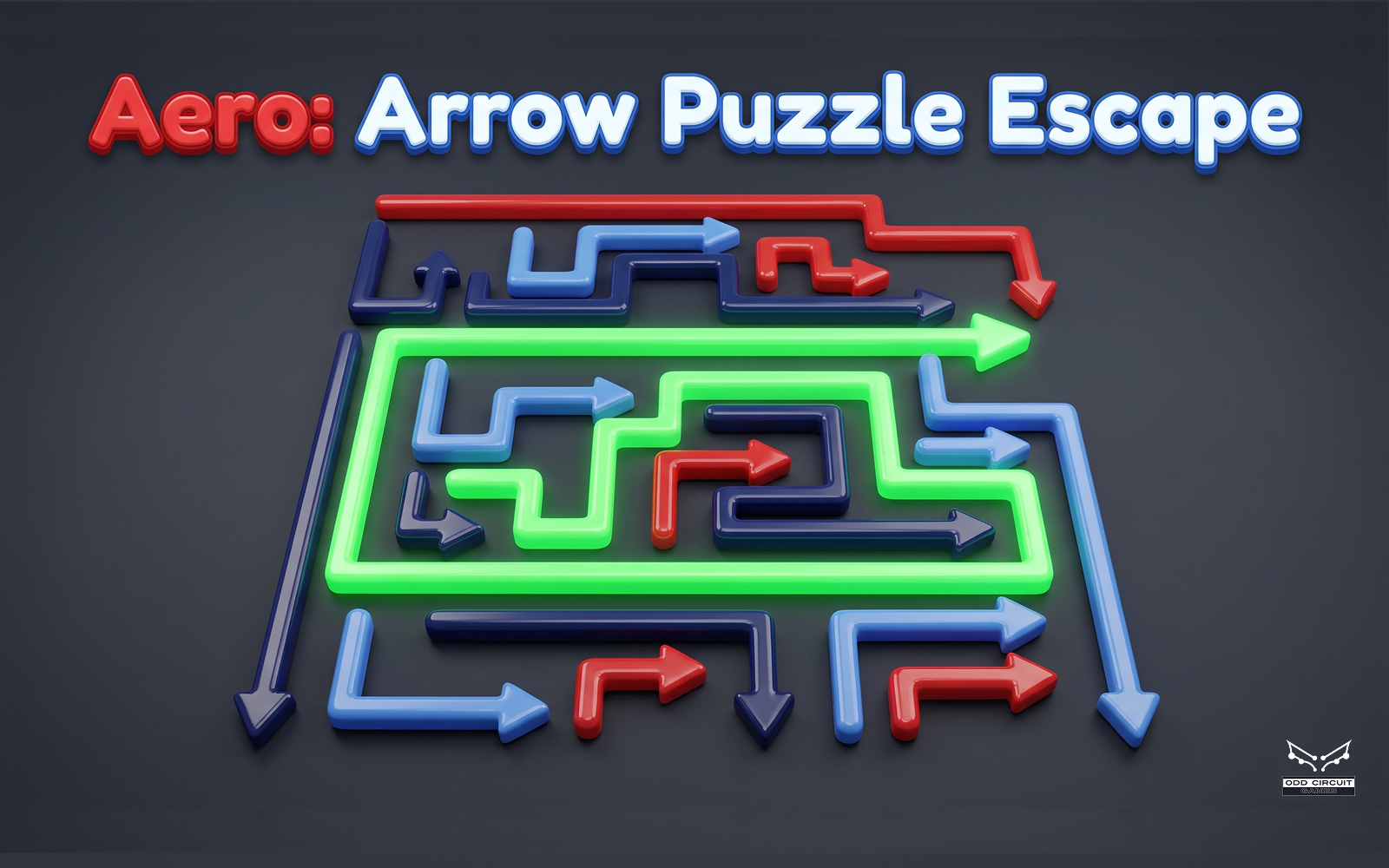 A solved Aero board, every arrow pulled clear of the grid.
